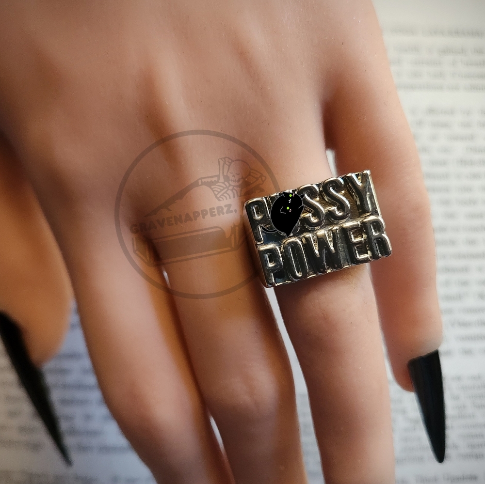 P*ssy Power Stainless Steel Ring Funny Feminist Gift